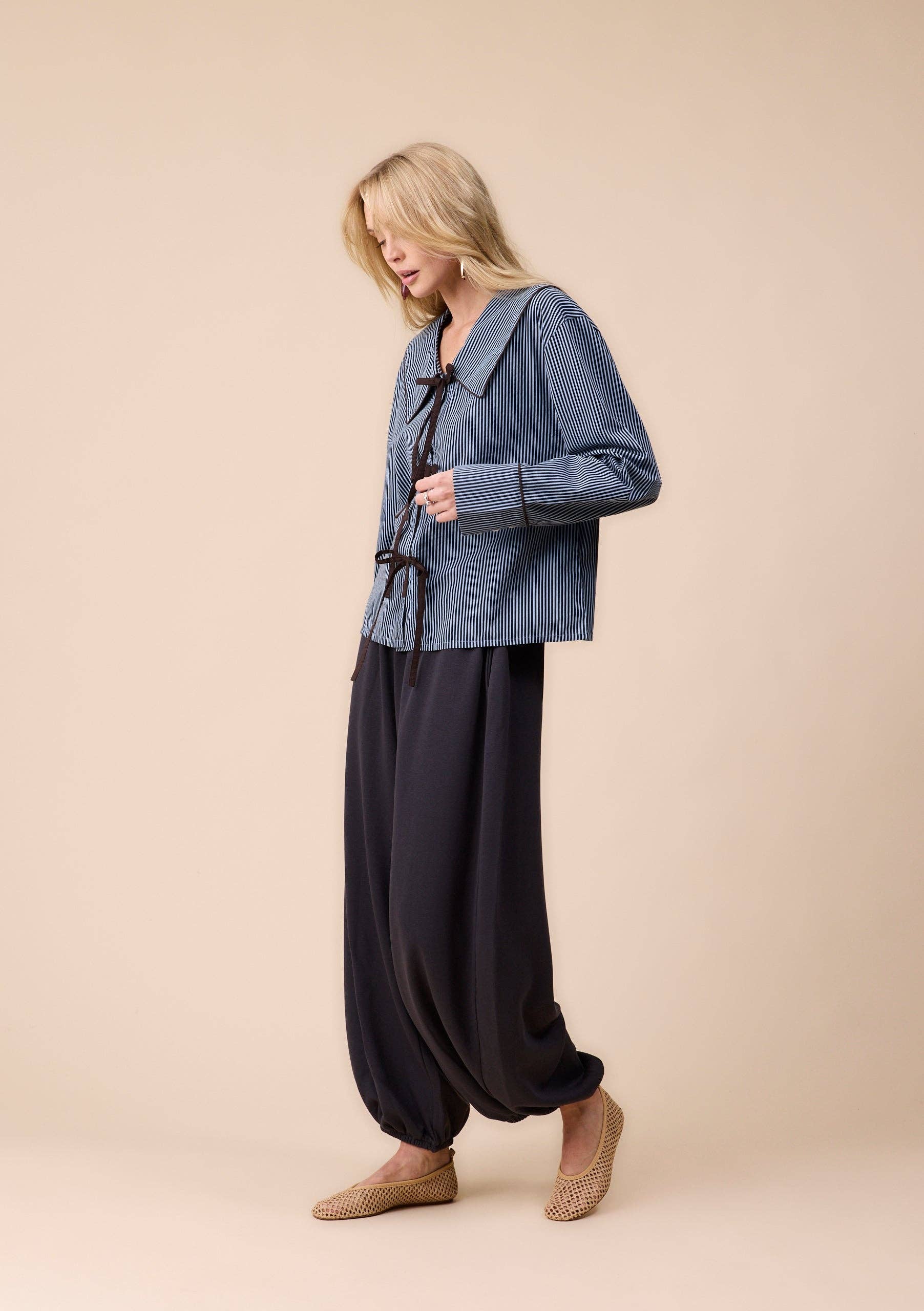TBCo - Cotton Shirt in Blue Stripe: S - Hey Jude
