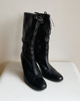 Onyx Soft Leather Slouch Boots | Size 36