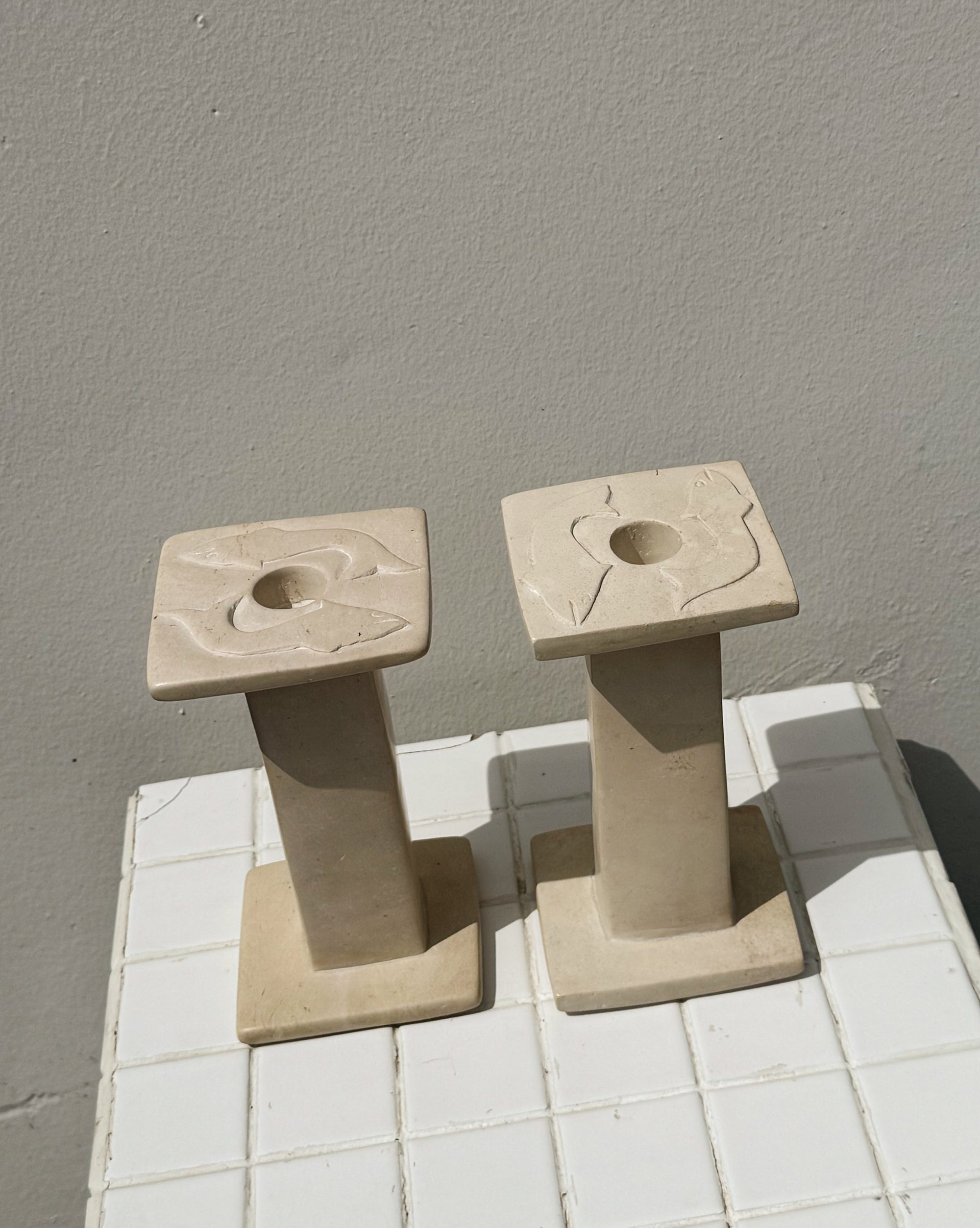 Pisces Stone Column Candle Holders - Hey Jude