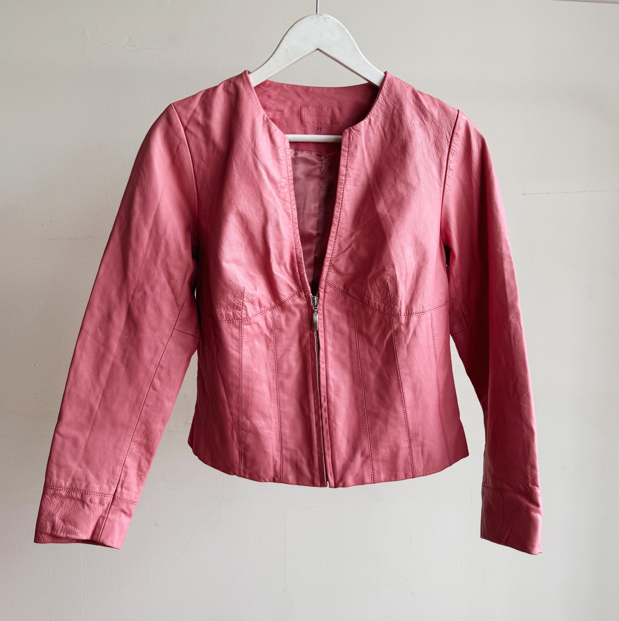 Hibiscus Half Zip Leather Jacket - Hey Jude