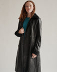 Black Lamb Leather with Fur Trench Coat - Hey Jude