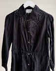 Black Cotton Lace Cinched Blouse - Hey Jude