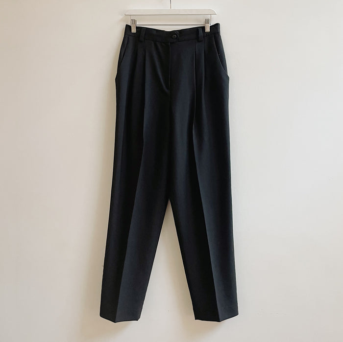 Black Classic Relaxed Wool Trouser