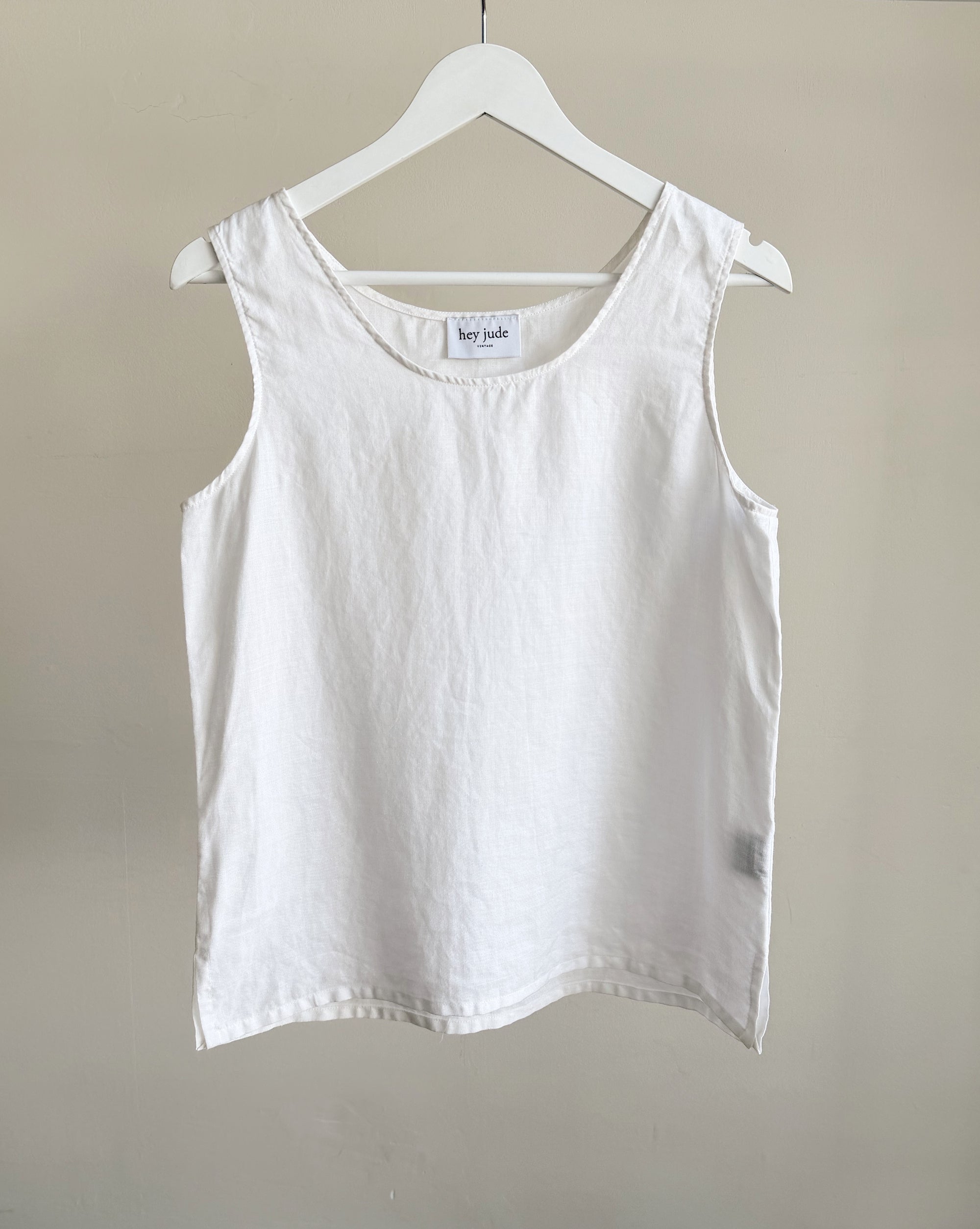 White Linen Minimal Tank