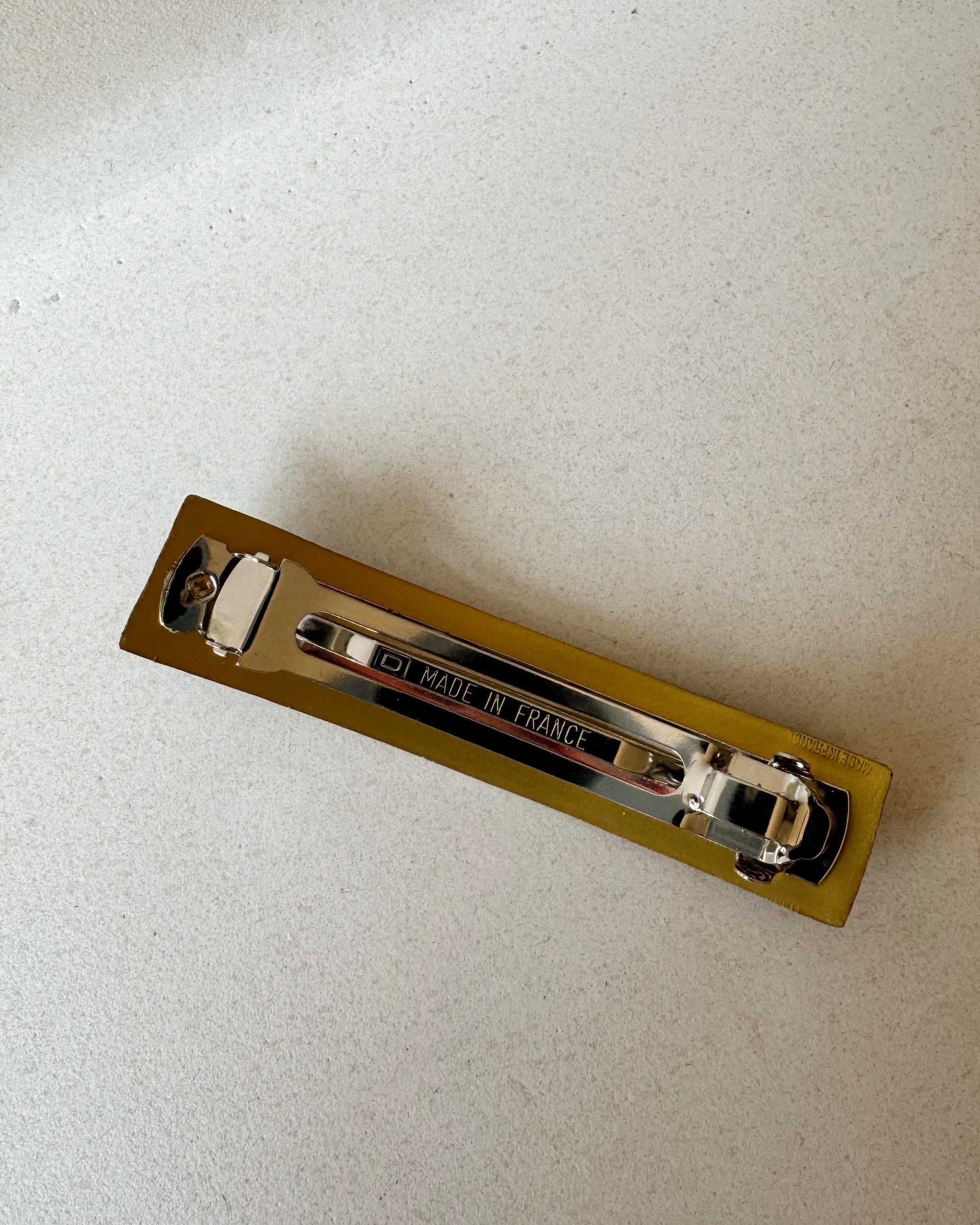 Parcelona | French Golden Beige Rectangle Hair Barrette - Hey Jude