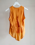 Tangerine Silk Wrap Top - Hey Jude