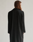 Black Long Minimalist Wool Jacket