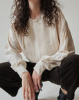 Vanilla Pintuck Silk Blouse