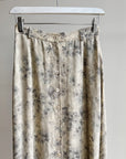 Blue Gray Floral Silk Maxi Skirt - Hey Jude