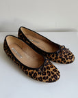 Leopard Pony Hair Ballet Flats | Size 39