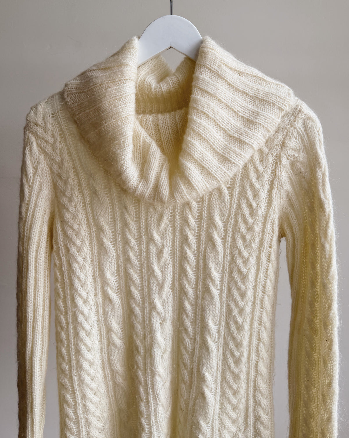 Buttermilk Mohair Cable Knit Turtleneck - Hey Jude