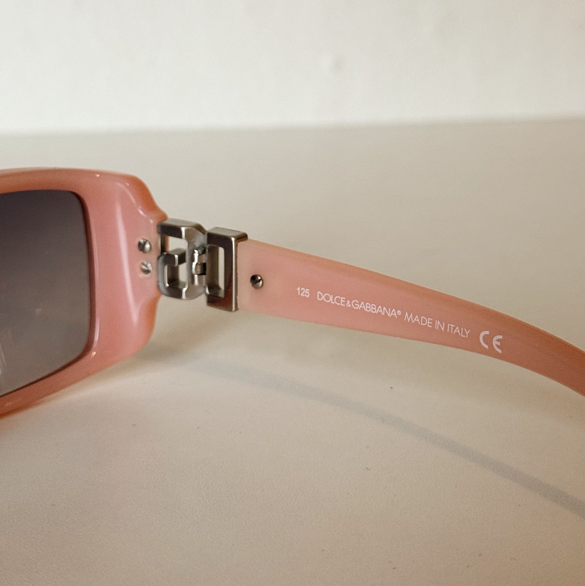 D&amp;G Blush Pink Y2K Logo Sunglasses - Hey Jude