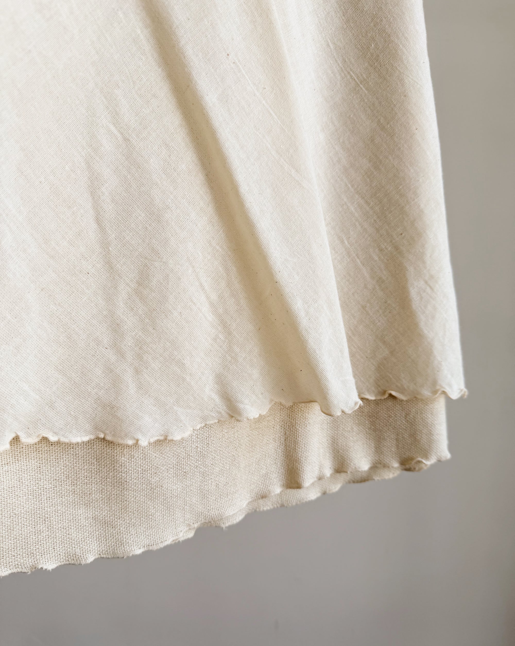 Oatmeal Layered Woven Linen Skirt