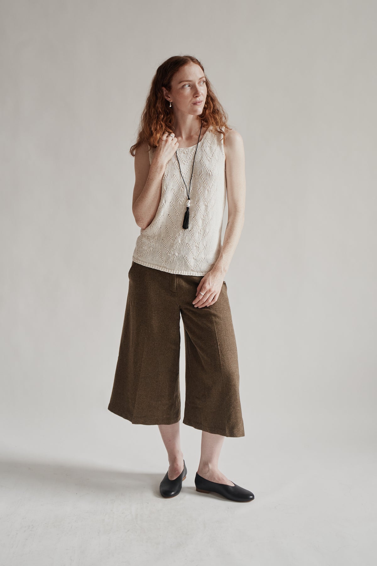 Ivory Knit Linen + Cotton Top