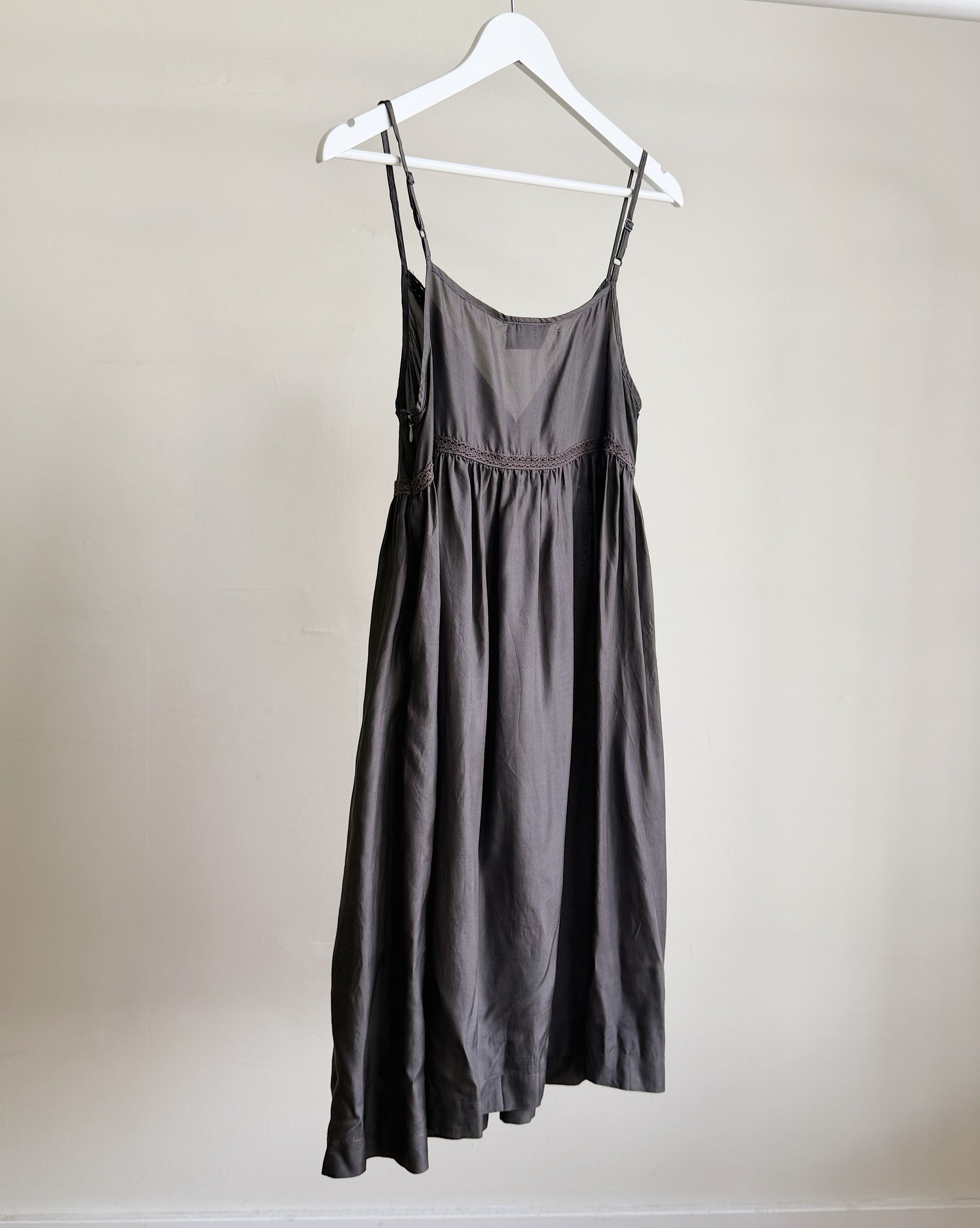 Charcoal Silk Slip Dress