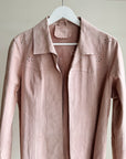 Pale Pink Suede Cutwork Jacket