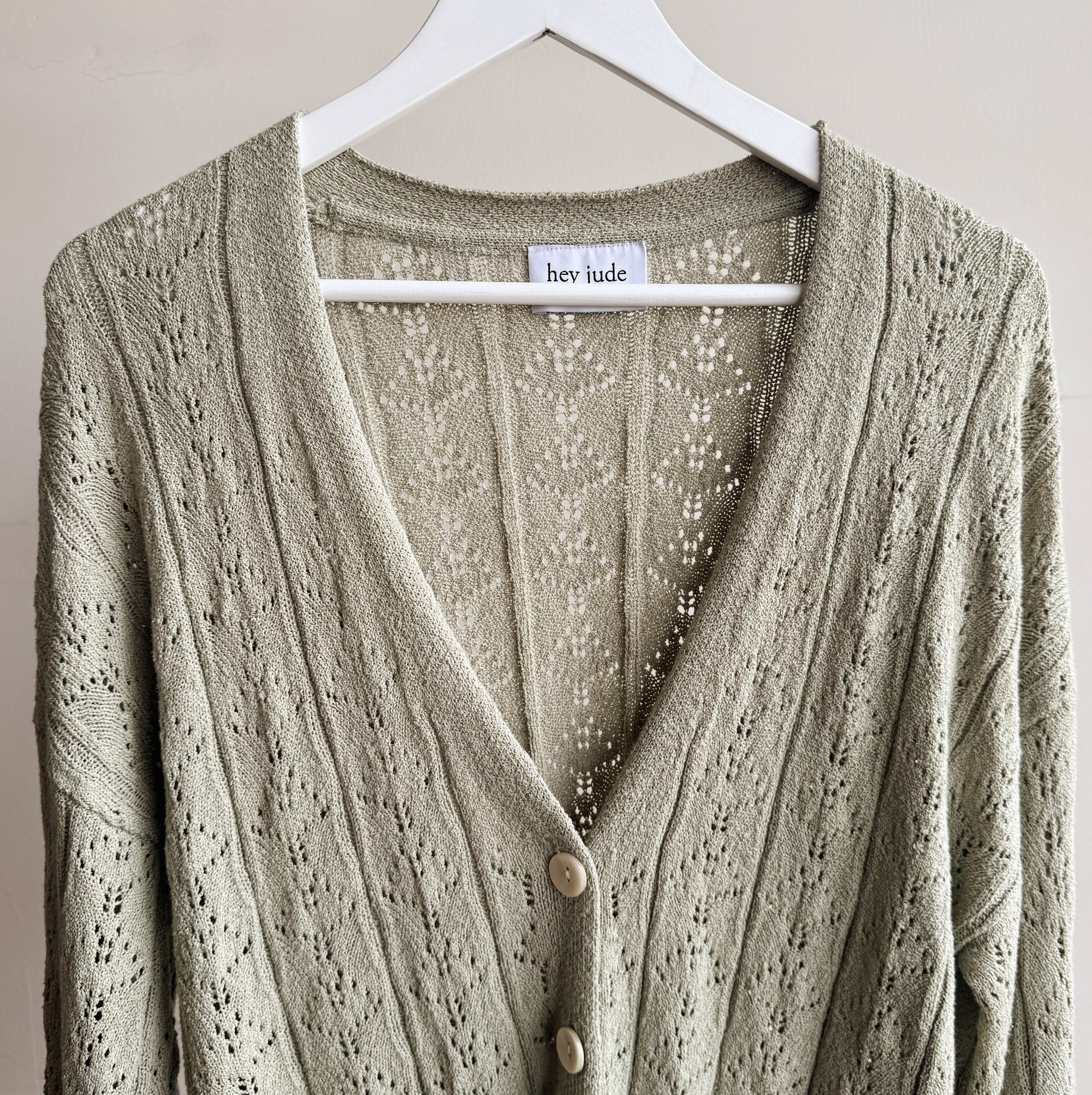 Sage Pointelle Cardigan - Hey Jude