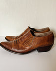 Cognac Leather Western Ankle Boots | Size 9 - Hey Jude