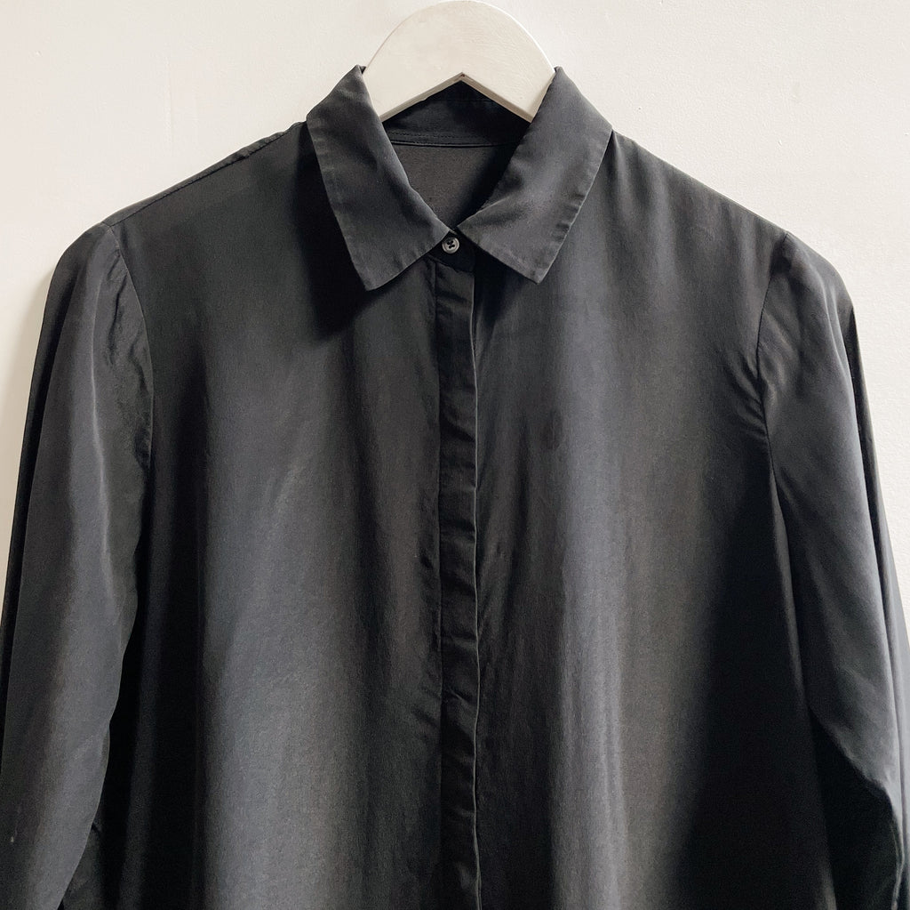 Ink Silk Long Sleeve Blouse