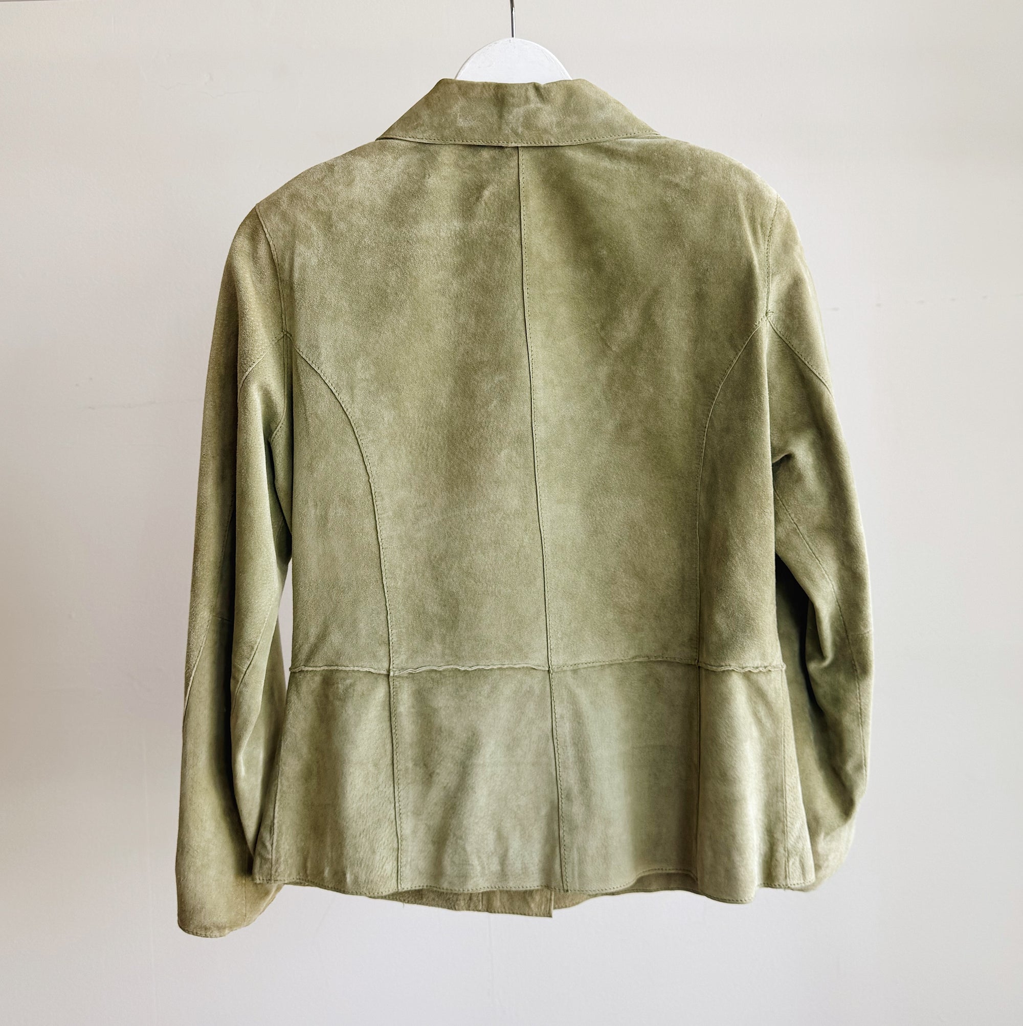 Sage Suede Button Up Jacket