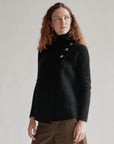 Black Asymmetrical Cashmere Wrap Cardigan - Hey Jude