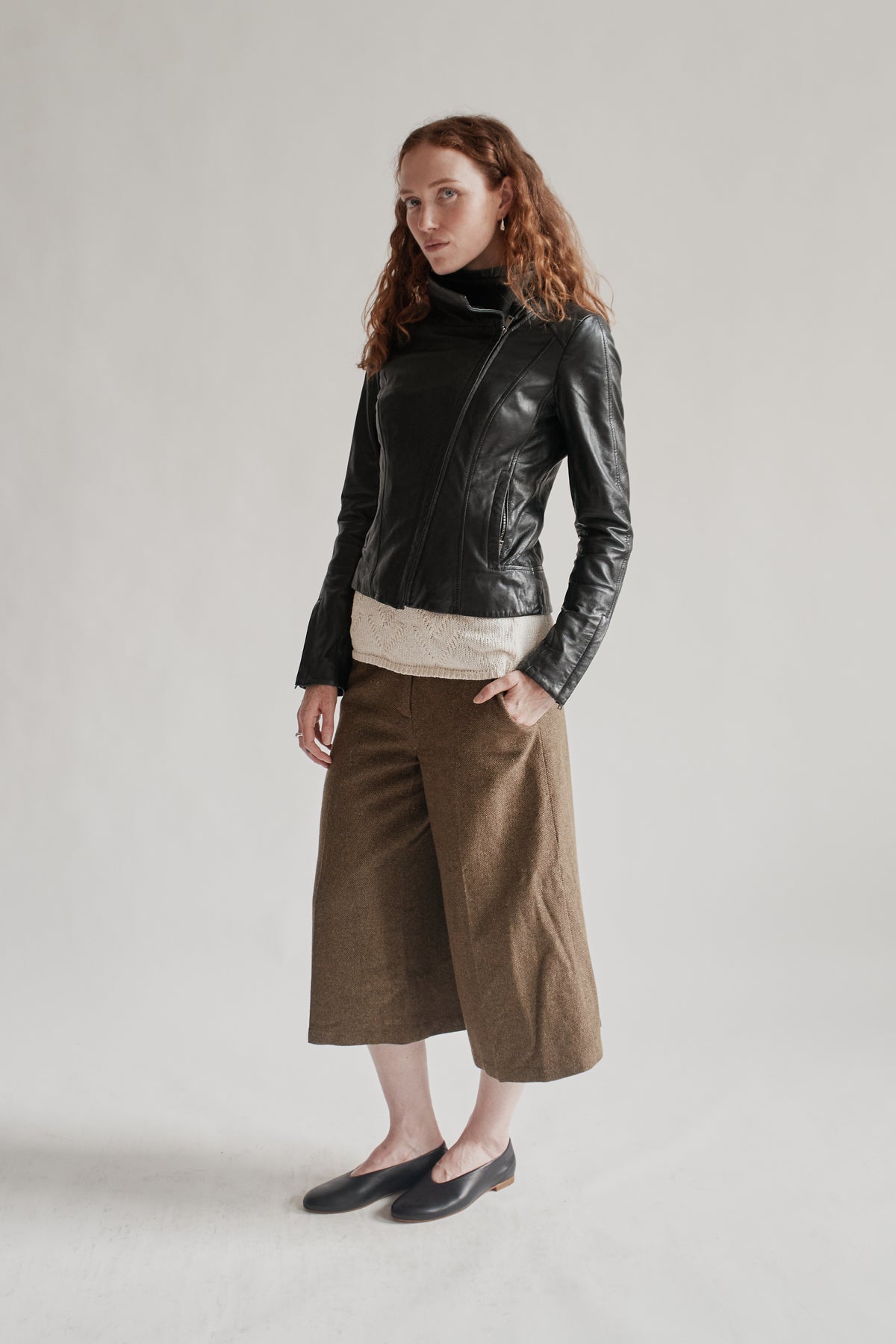 Black Asymmetrical Leather Jacket