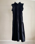 Black Tiered Cotton Maxi Dress