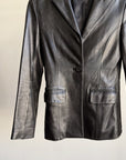 Raven Leather Blazer Jacket