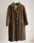 Black & Mustard Houndstooth Wool Coat - Hey Jude