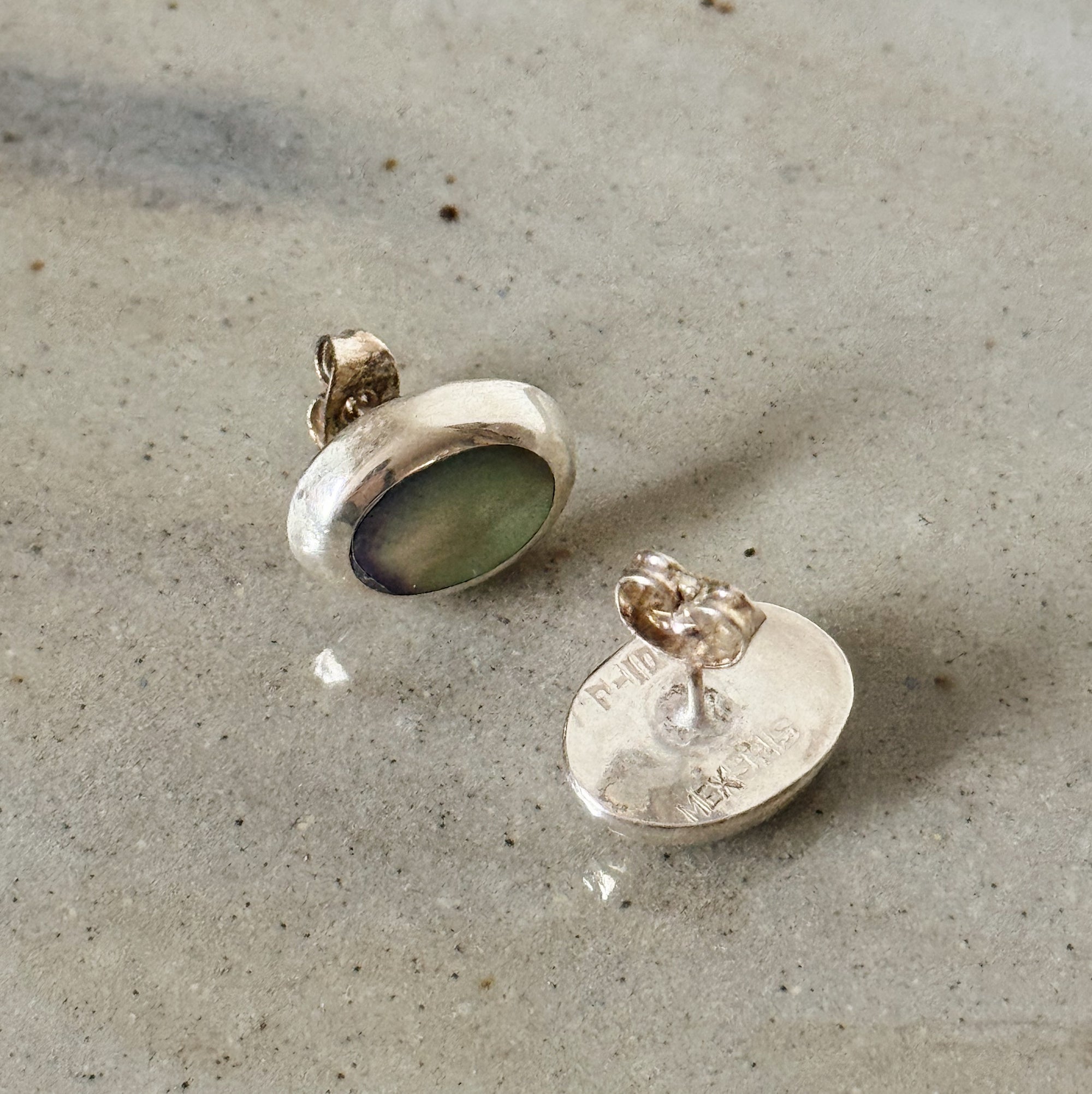 Opal Oval Sterling Silver Stud Earrings - Hey Jude