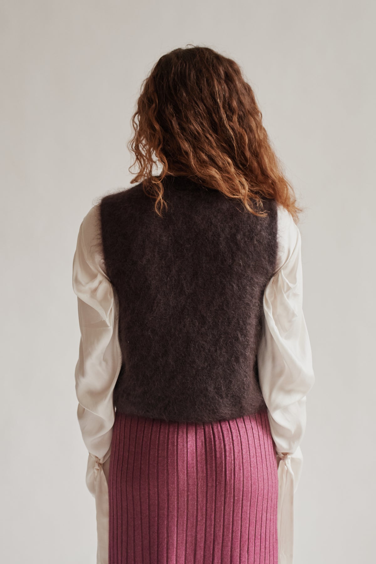 Umber Mohair Knit Vest