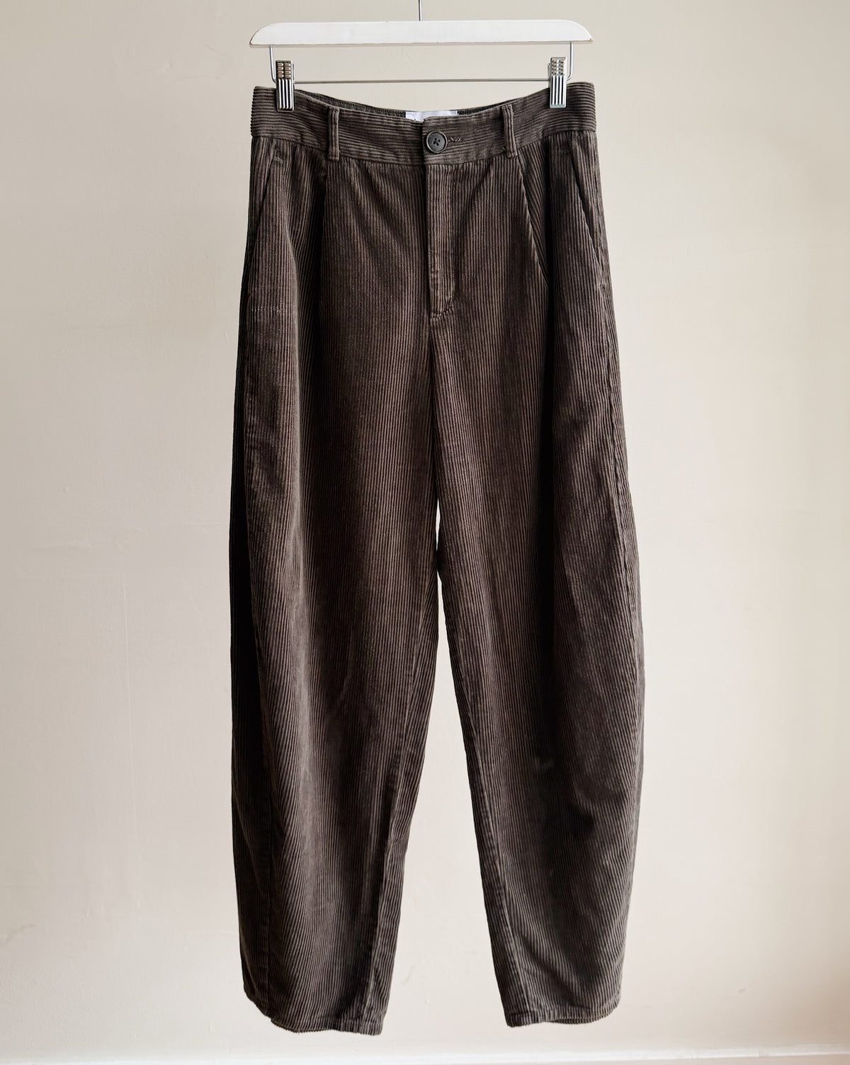 Mushroom Corduroy Barrel Leg Trousers - Hey Jude