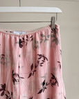Carnation Silk Crepe Kerchief Hem Skirt
