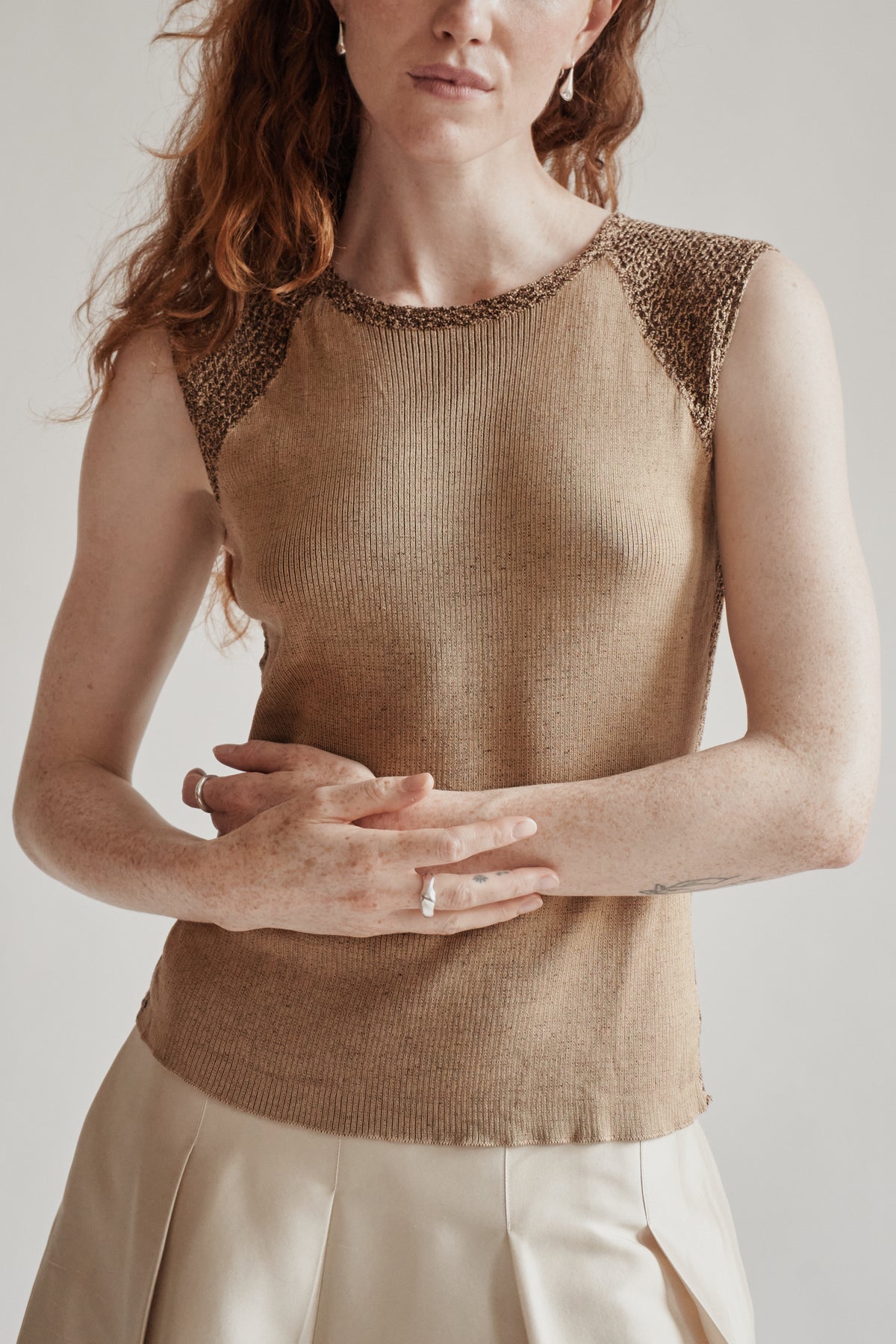 Biscotti Silk Ribbed Net Top - Hey Jude