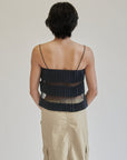 Navy Accordion Pleat Tank - Hey Jude