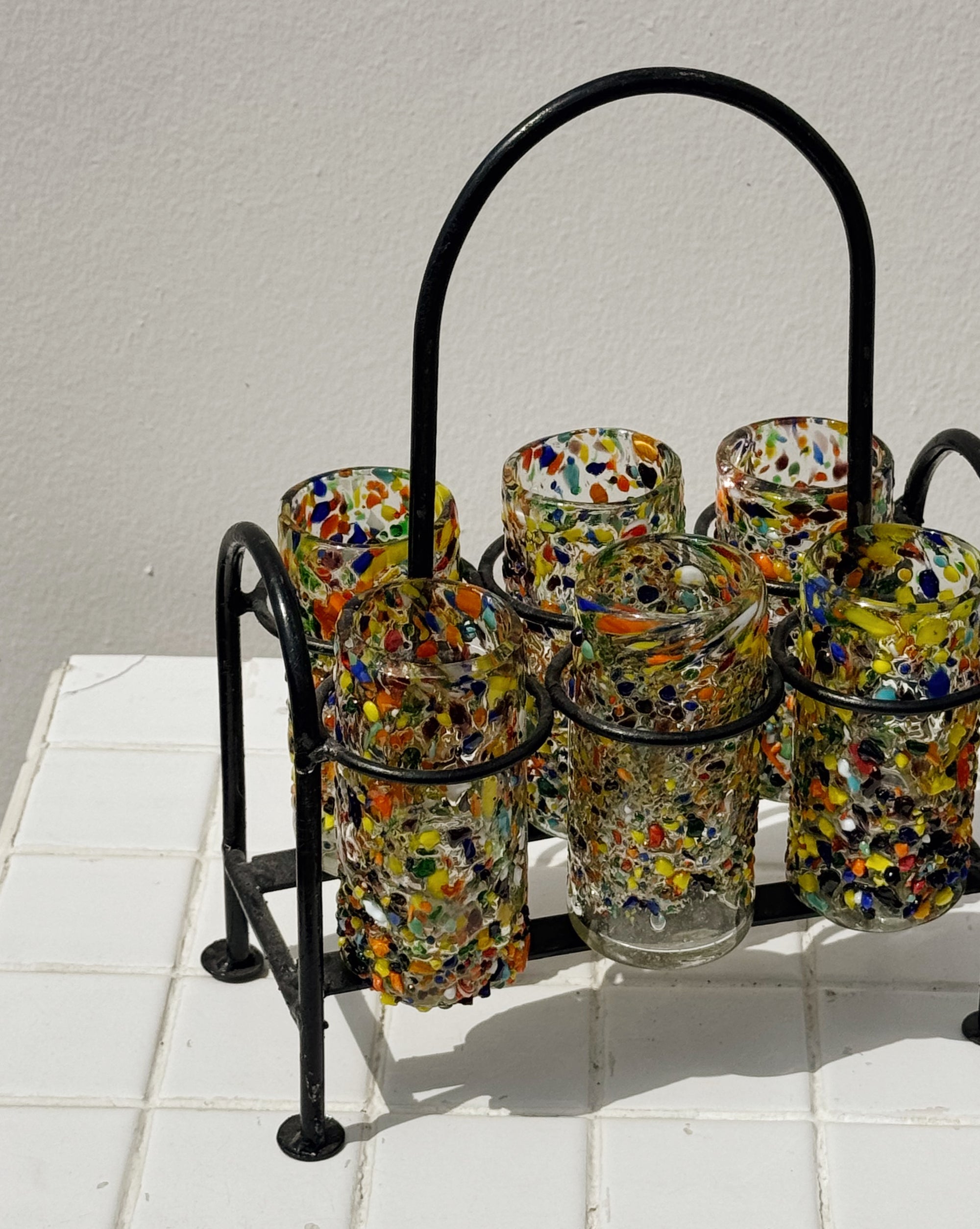 Confetti Blown Glass Mini Tumbler Set - Hey Jude