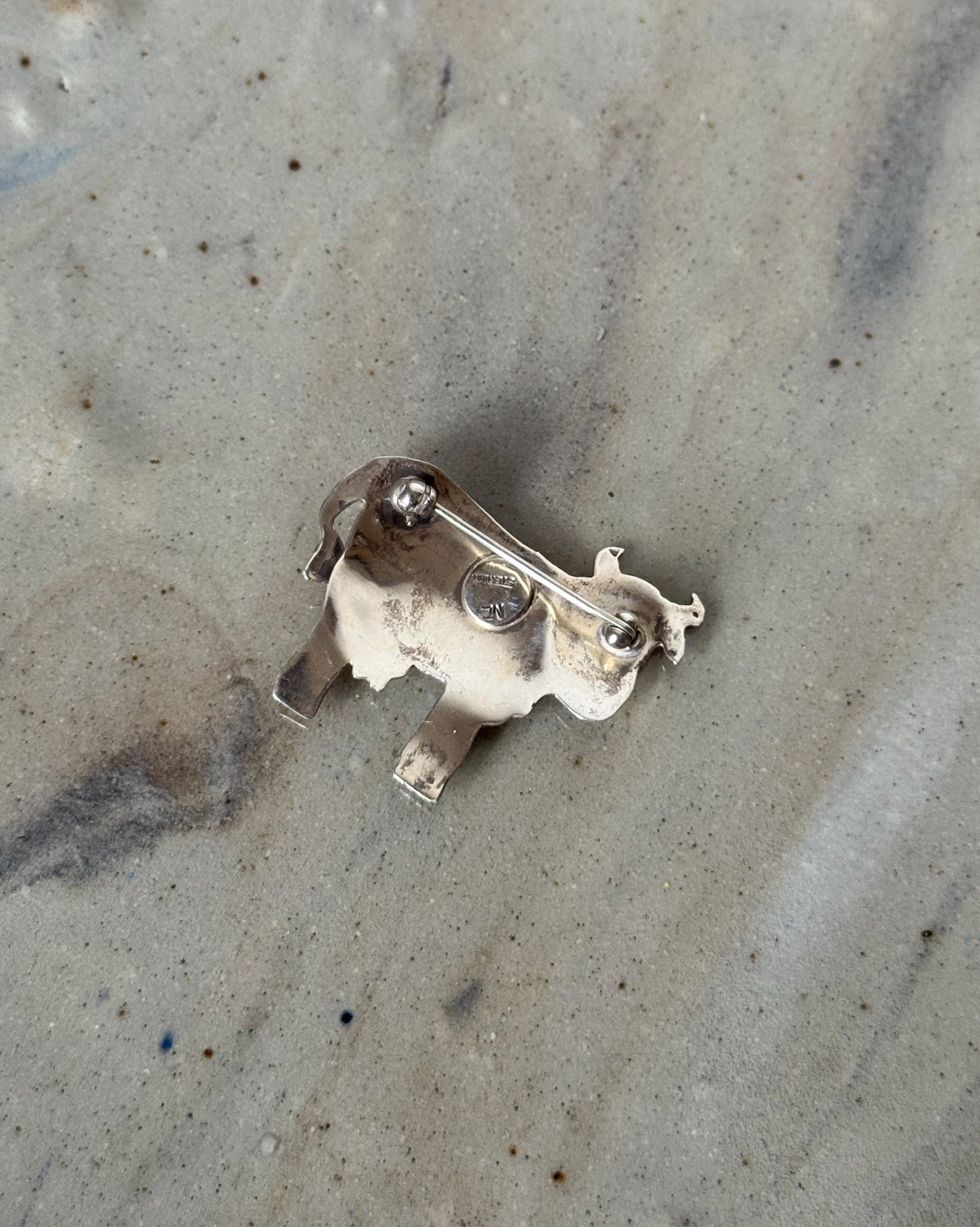 Vintage Sterling Silver Cow Brooch - Hey Jude