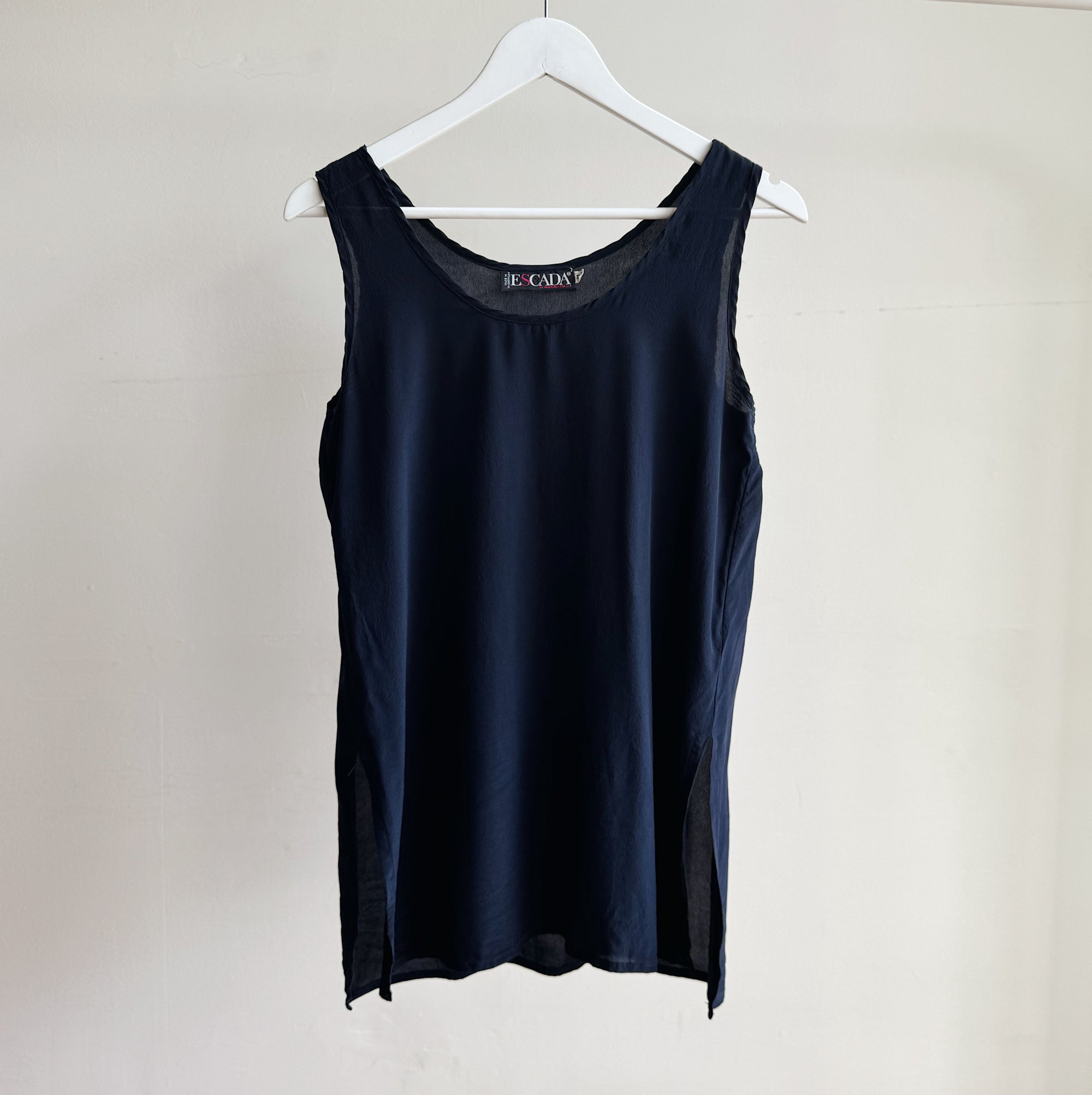 Escada Dark Navy Flowy Silk Tank - Hey Jude