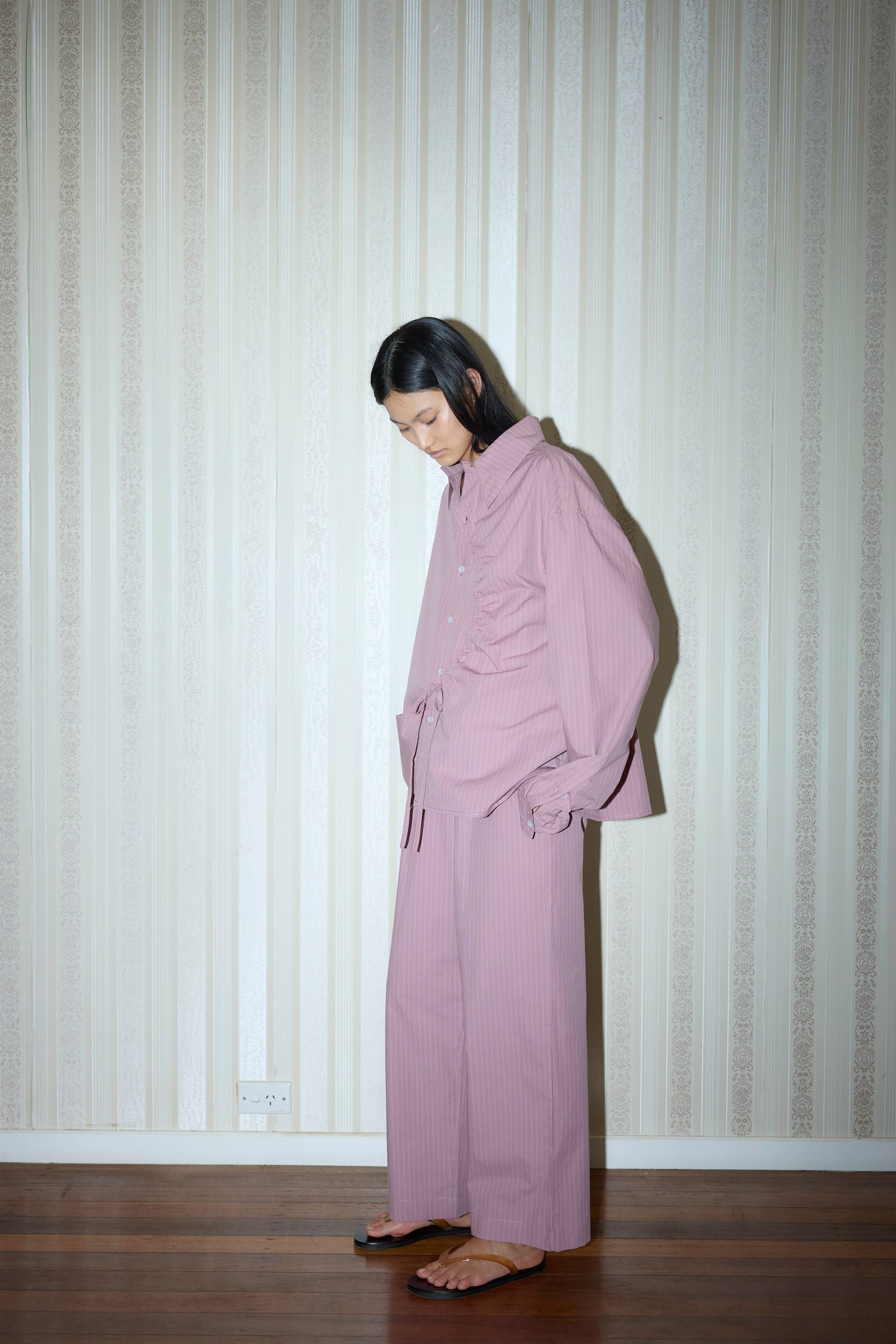 Deiji Studios | Ease Trouser in Salt Stripe