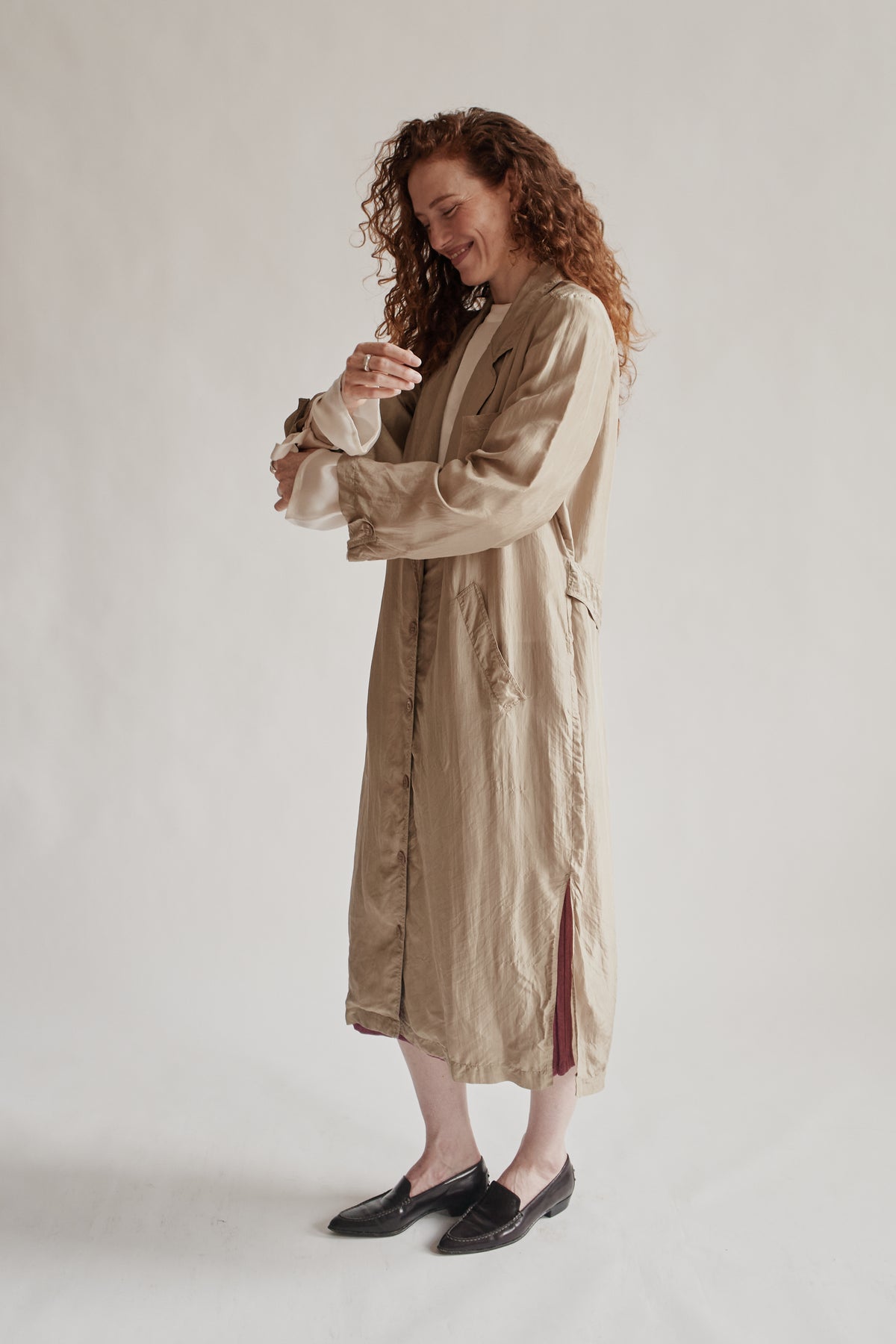 Sand Silk Lightweight Trench Coat
