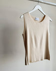 Cream Ribbed Knit Tank