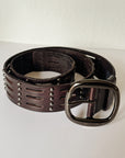 Danier Studded Brown Leather Belt - Hey Jude