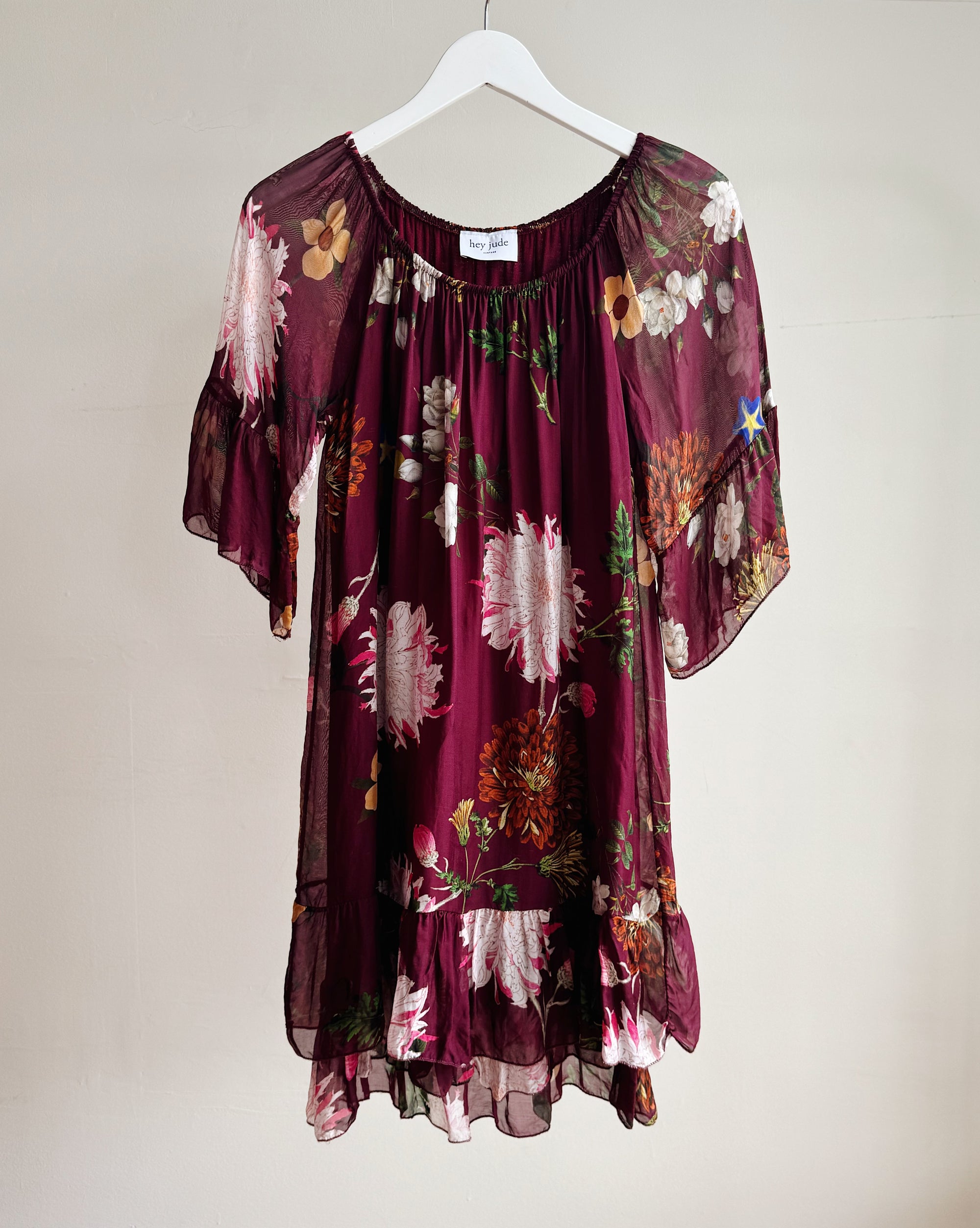 Plum Botanical Silk Blend Dress