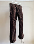 Chocolate Low Rise Suede Cargo Pants - Hey Jude