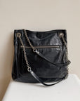 Coach Black Crackle Slim Convertible  Bag