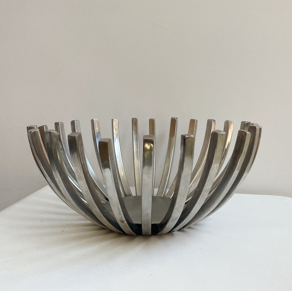 Silver Sculptural Fruit Bowl