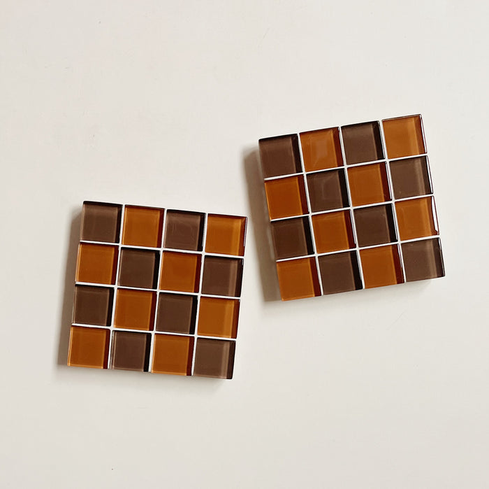 Glass Tile Coaster | Salted Caramel Dark Chocolate