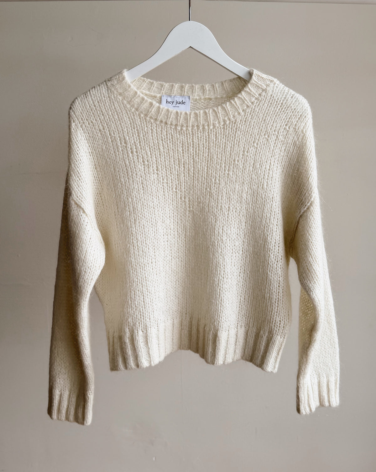 Ivory Mohair Crewneck Sweater - Hey Jude