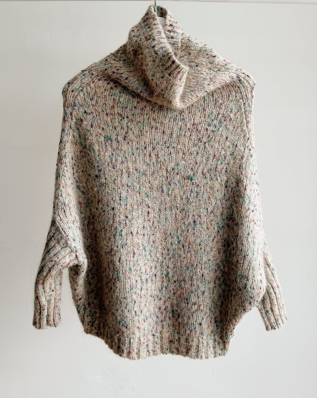 Oat Flecked Cowl Neck Cocoon Sweater - Hey Jude