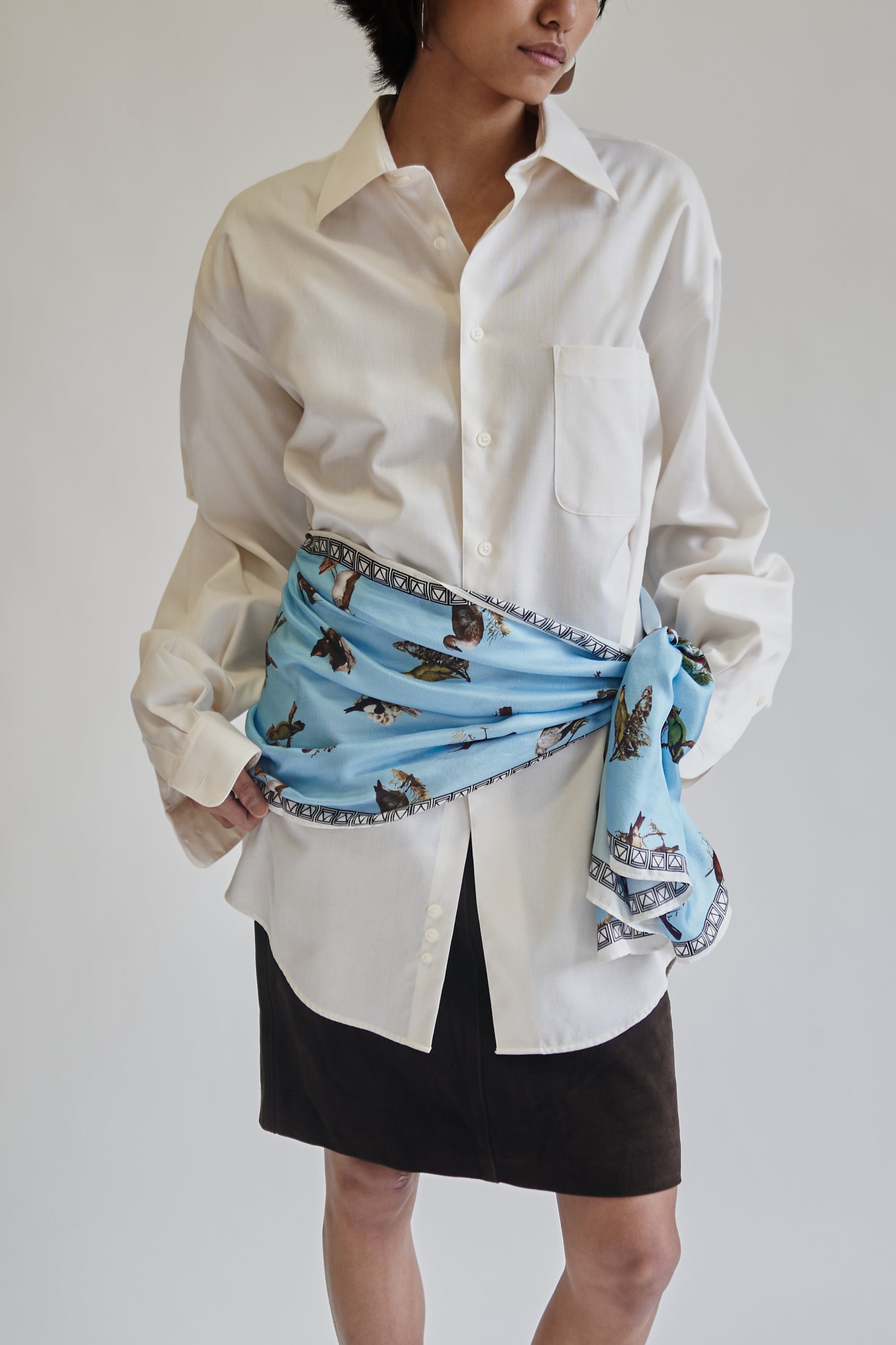 Sky Bird Print Silk Scarf - Hey Jude